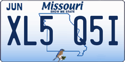 MO license plate XL5Q5I