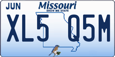 MO license plate XL5Q5M