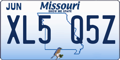 MO license plate XL5Q5Z