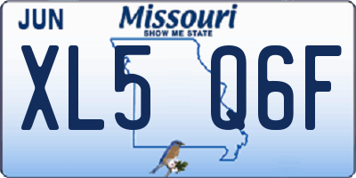 MO license plate XL5Q6F