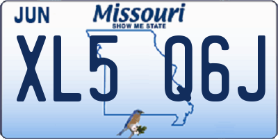 MO license plate XL5Q6J