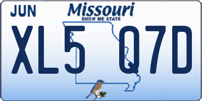 MO license plate XL5Q7D