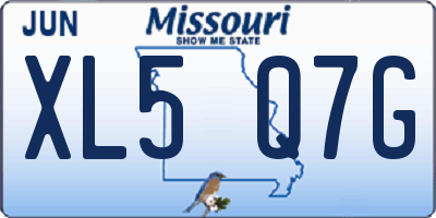 MO license plate XL5Q7G