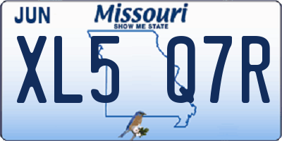 MO license plate XL5Q7R