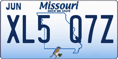 MO license plate XL5Q7Z