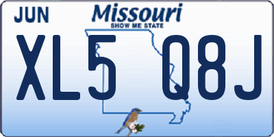 MO license plate XL5Q8J