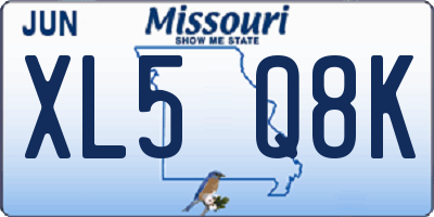 MO license plate XL5Q8K