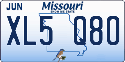 MO license plate XL5Q8O