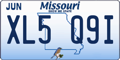 MO license plate XL5Q9I
