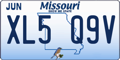 MO license plate XL5Q9V