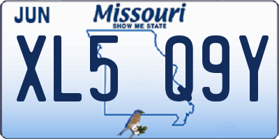 MO license plate XL5Q9Y