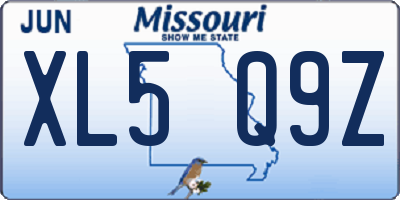MO license plate XL5Q9Z
