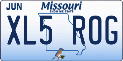 MO license plate XL5R0G