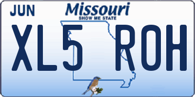 MO license plate XL5R0H