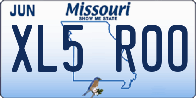 MO license plate XL5R0O