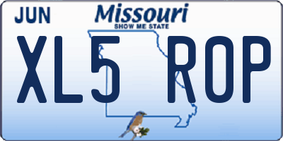 MO license plate XL5R0P