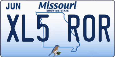 MO license plate XL5R0R