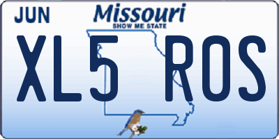 MO license plate XL5R0S