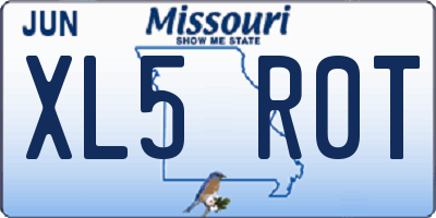 MO license plate XL5R0T