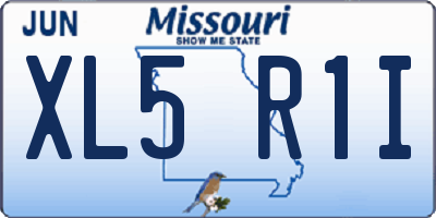 MO license plate XL5R1I
