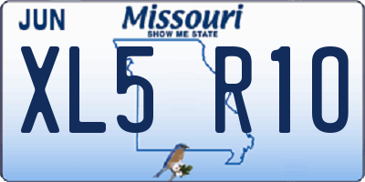 MO license plate XL5R1O