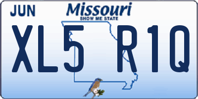 MO license plate XL5R1Q