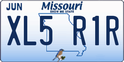 MO license plate XL5R1R