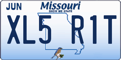 MO license plate XL5R1T