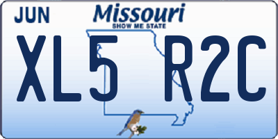 MO license plate XL5R2C
