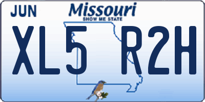 MO license plate XL5R2H