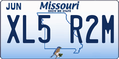 MO license plate XL5R2M