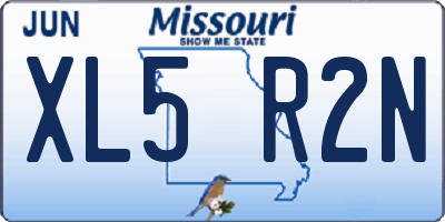 MO license plate XL5R2N