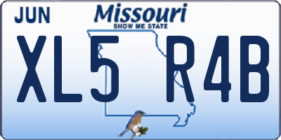 MO license plate XL5R4B