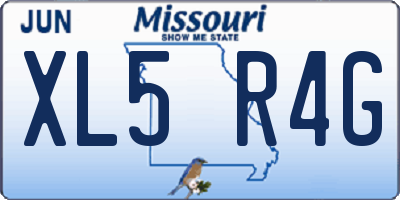 MO license plate XL5R4G