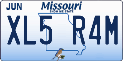 MO license plate XL5R4M