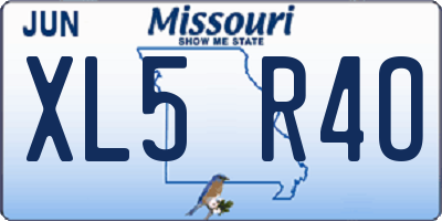 MO license plate XL5R4O