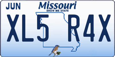 MO license plate XL5R4X