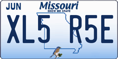 MO license plate XL5R5E