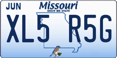 MO license plate XL5R5G