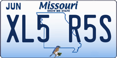 MO license plate XL5R5S
