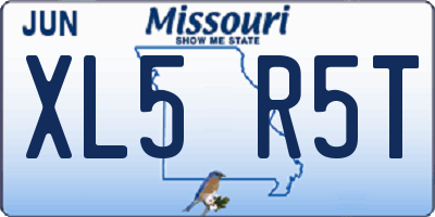 MO license plate XL5R5T
