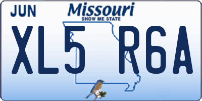 MO license plate XL5R6A
