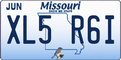 MO license plate XL5R6I