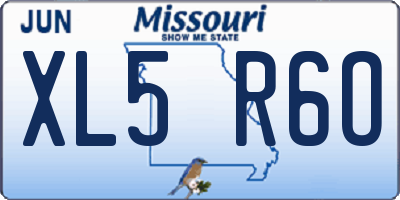 MO license plate XL5R6O