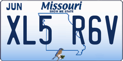 MO license plate XL5R6V