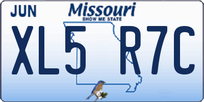 MO license plate XL5R7C