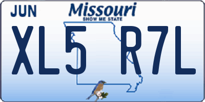 MO license plate XL5R7L
