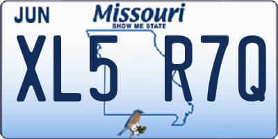 MO license plate XL5R7Q