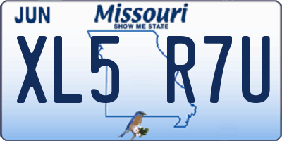 MO license plate XL5R7U