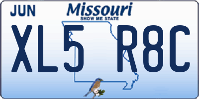 MO license plate XL5R8C